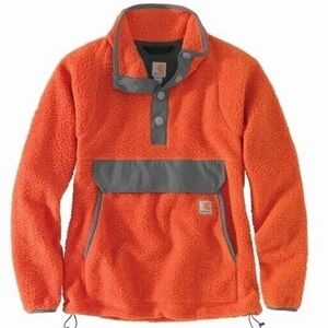 NWT Carhartt women’s reworked orange and grey pullover fleece size XXL